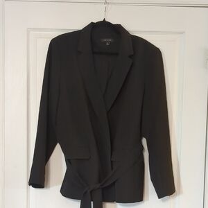 Ann Taylor  Belted Blazer in Black Crepe.